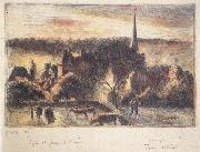Camille Pissarro, Church and farm at Eragny-sur-Epte